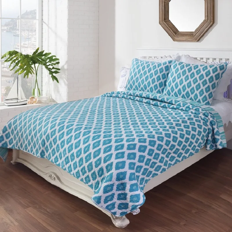 Buy CHAUSUB Plain Quilt Set 3PCS Cotton Coverlet Set