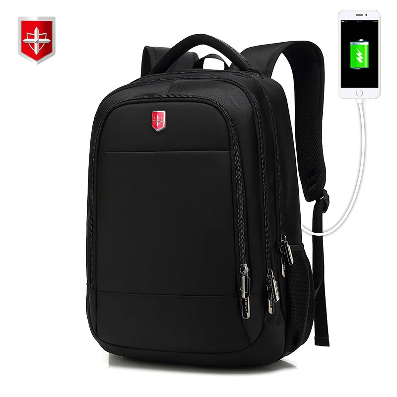

Brand 15.6 inch Laptop Business Backpack Men Waterproof USB Charging Travel Backpacks 2019 Black Oxford Casual Schoolbag Mochila
