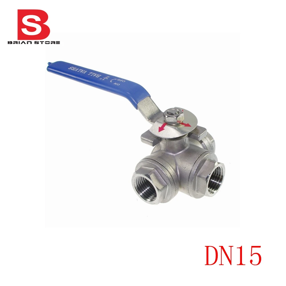 Женский сети переменного тока три 3 Way Т-Порты и разъёмы L Порты и разъёмы 304 Нержавеющая сталь шаровой клапан