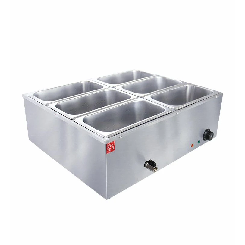 

Six-pot Electric Heat Insulation Cooker Stainless Steel Insulation Soup Pool Desktop Electric Soup Pot Machine 220V EH-6