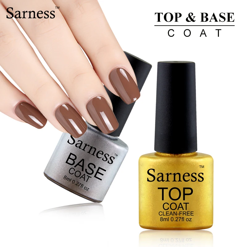 Sarness 8ml Resin Base Gel and Top Coat UV Lucky Transparent Color Nail