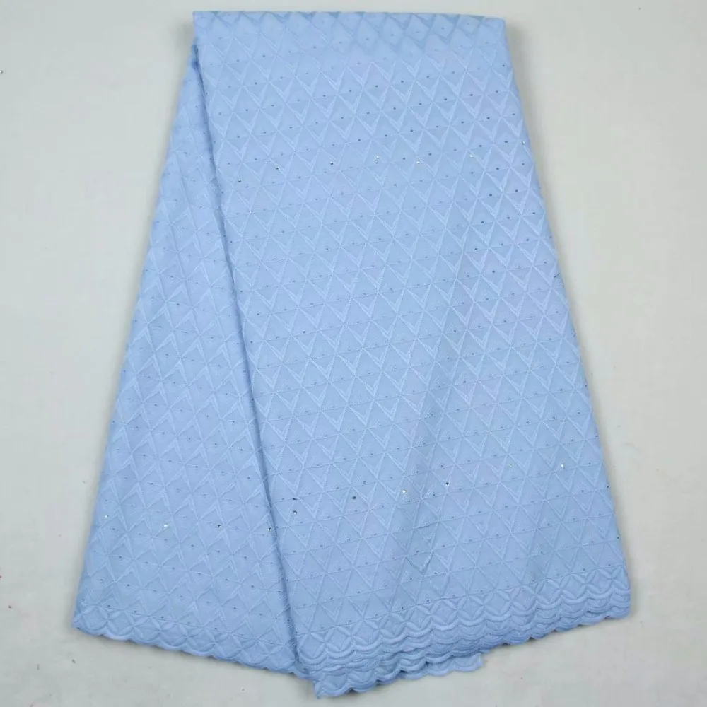 

Best Selling Swiss voile laces African Lace Fabric Royal blue 100% Swiss cotton High Quality African Tulle Lace Fabric
