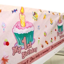 Модные кавайные детские для празднования первого дня рождения декор стола одноразовая скатерть детей День рождения поставки 1,08*1,8 м