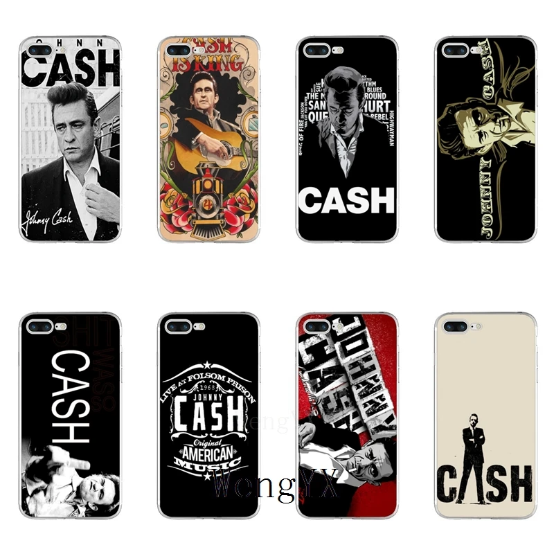 

Johnny Cash art poster Slim silicone Soft phone case For Huawei P7 P8 P9 P10 P20 pro Lite plus P Smart Mini 2017