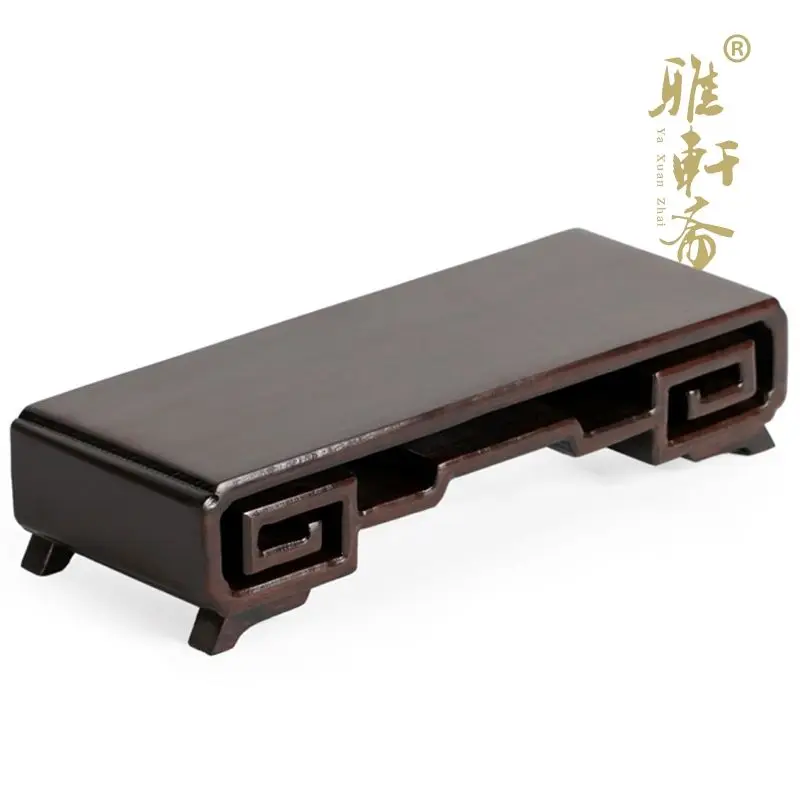 

H Zhai stone base mahogany Crafts Gallery jade carving Book seal base black Catalpol