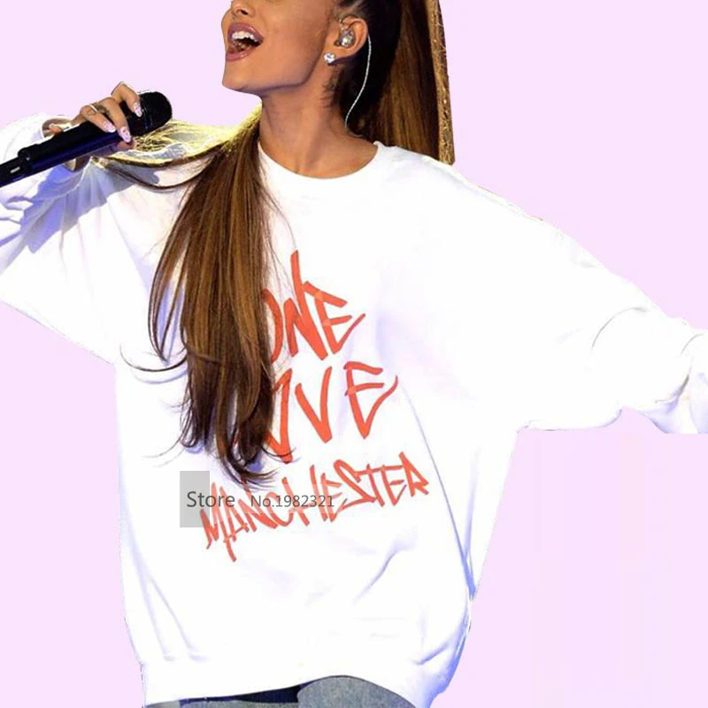 Onelove женские толстовки в стиле Манчестер 5XL Толстовка Оверсайз I Love Ariana Grande