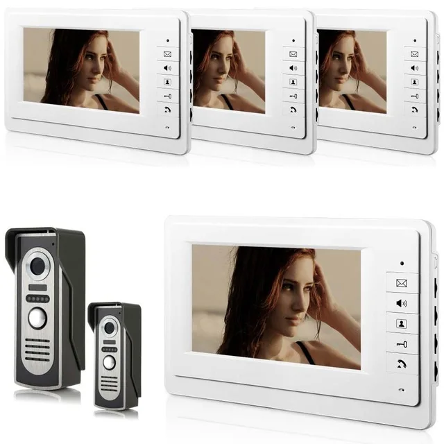

YobangSecurity Home Security Video Intercom 7 Inch Monitor Video Doorbell Telephone Intercom Night Vision 2 Camera 4 Monitor