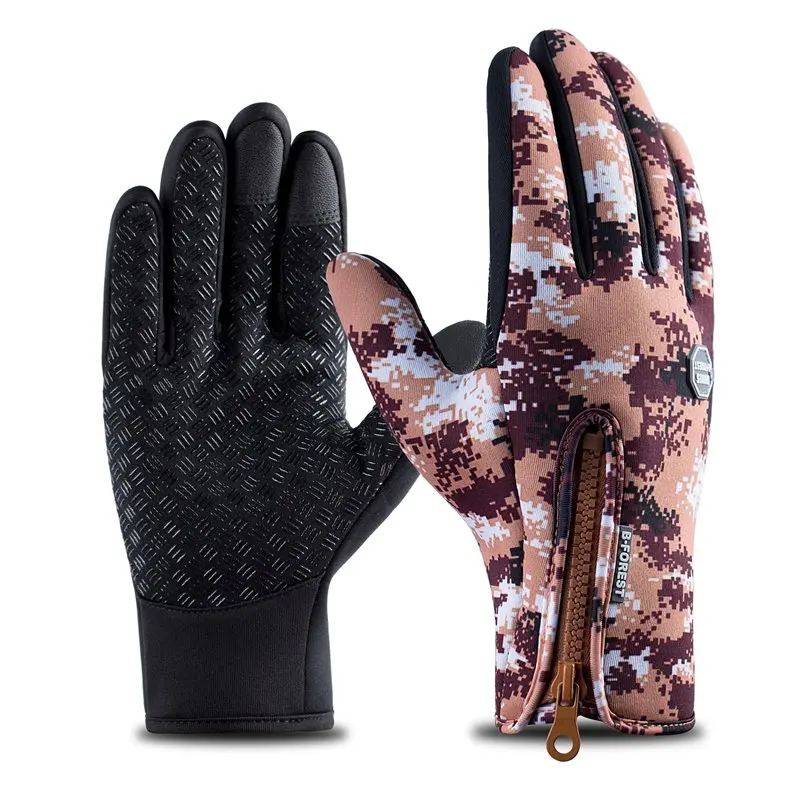 Новые зимние уличные спортивные ветрозащитные водонепроницаемые перчатки черные перчатки для верховой езды мотоциклетные перчатки длинные перчатки для езды на велосипеде - Цвет: Camo brown