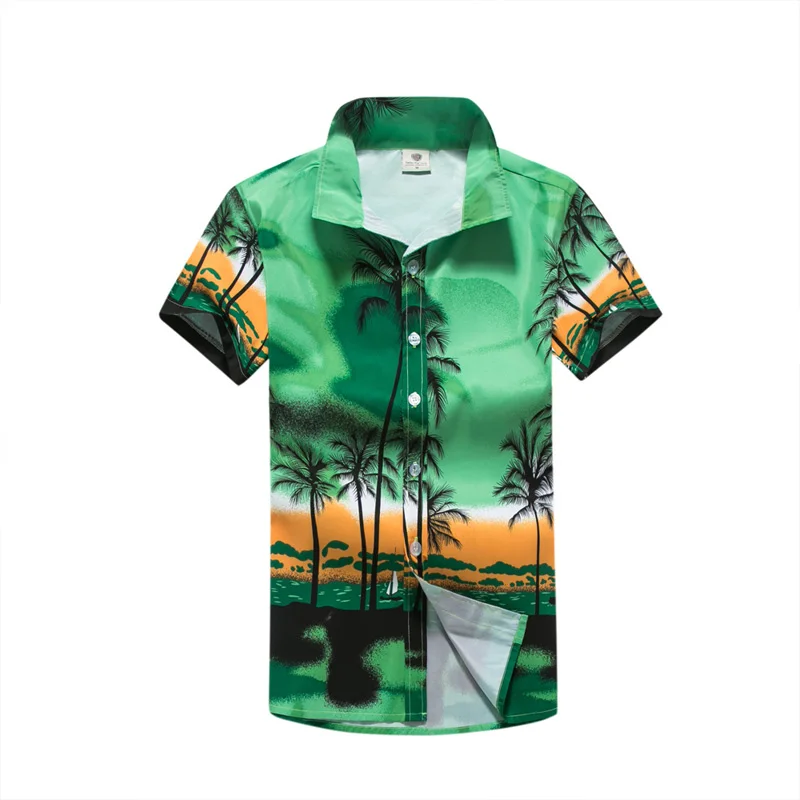 Мужские гавайские рубашки, свободного стиля Camisas