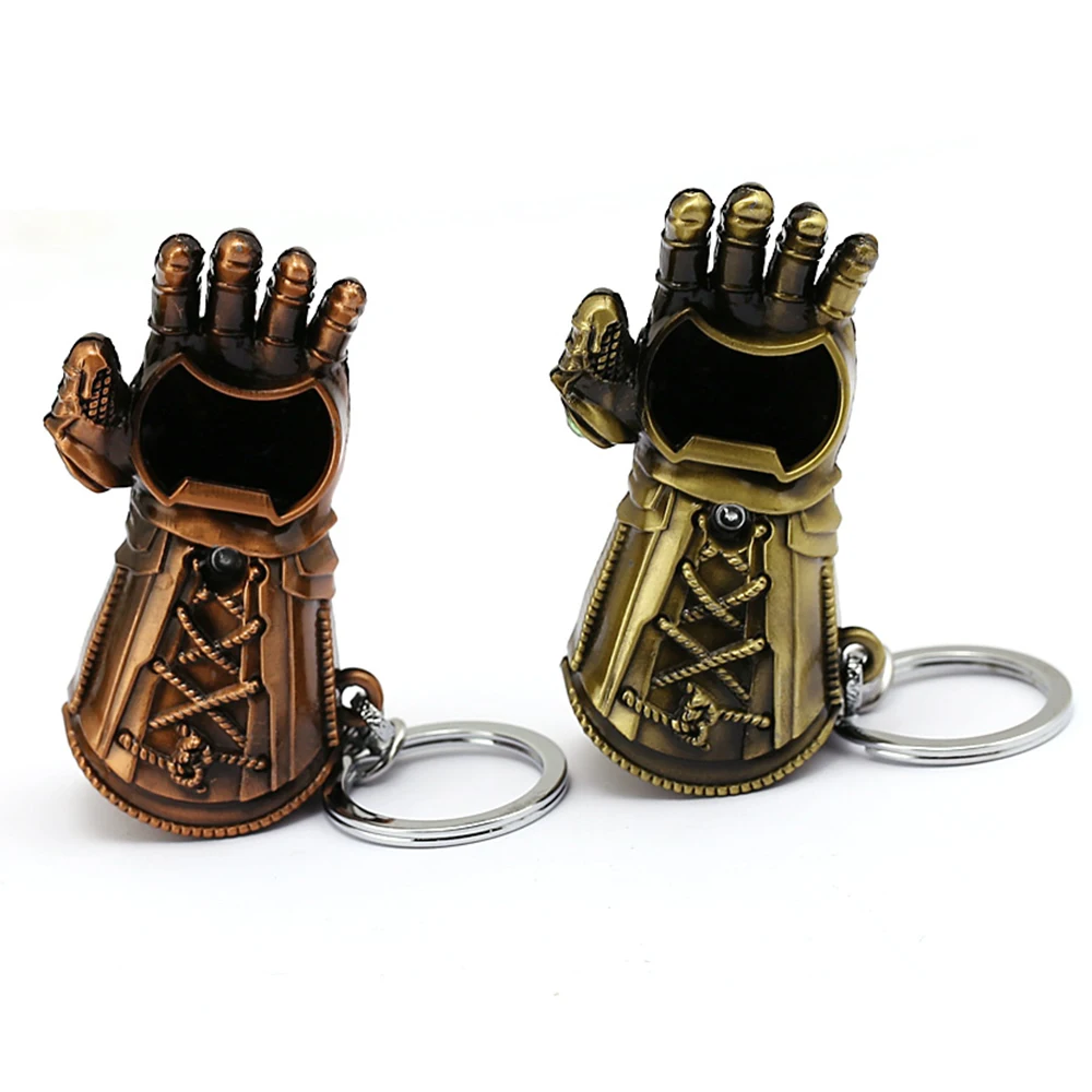 

Thanos Gauntlet Glove Key Chain Beer Bottle Opener Movie Avengers Endgame Infinity Gauntlet Remover Tool For Bar Key Chain Men