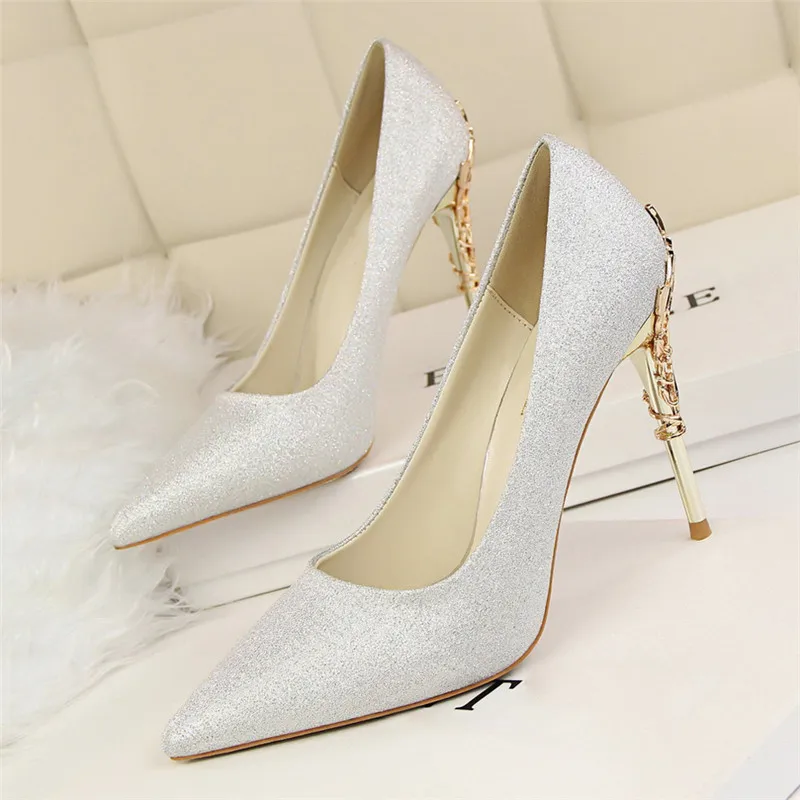 bridal shoes wedding shoes woman gold high heels pointed toe pumps women shoes high heel ladies shoes zapatos de novia