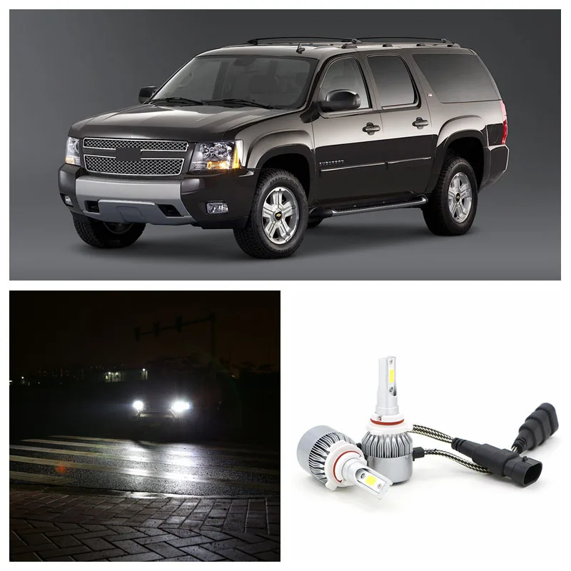 Edislight Pair 72W 7600LM LED Headlight Kit White Light Low Beam Bulbs