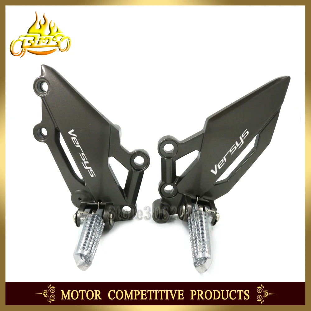 

Front Left Right Footrest Foot Pedal Peg Mount Bracket Motorcycle For KAWASAKI VERSYS 250 300,VERSYS300 2017 with logo 2017 2018