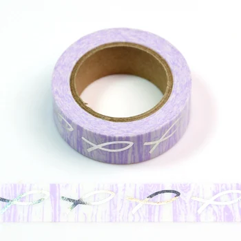 

1pc 15mm*10m silver Foil Washi Tape Japanese Kawaii DIY Scrapbooking Tools Masking Tape ribbon design