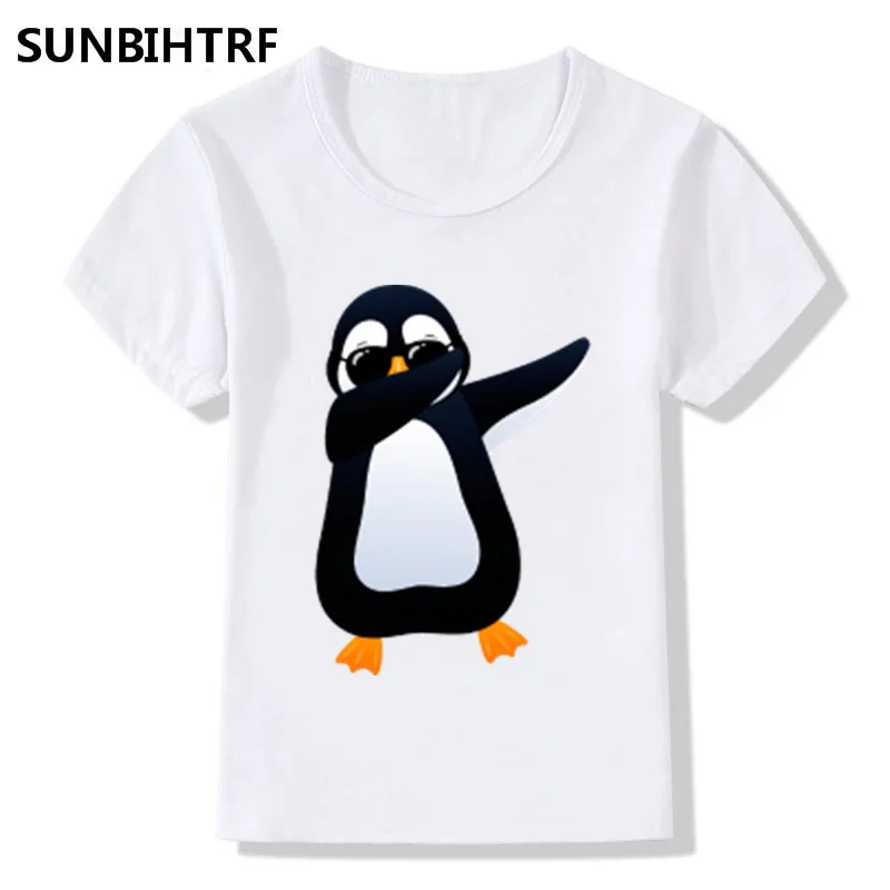 

Children Dabbing Animal Cartoon Funny T-Shirts Kids Summer Tops Girls Boys Short Sleeve T shirt Penguin/Bear/Fawn Baby Clothes