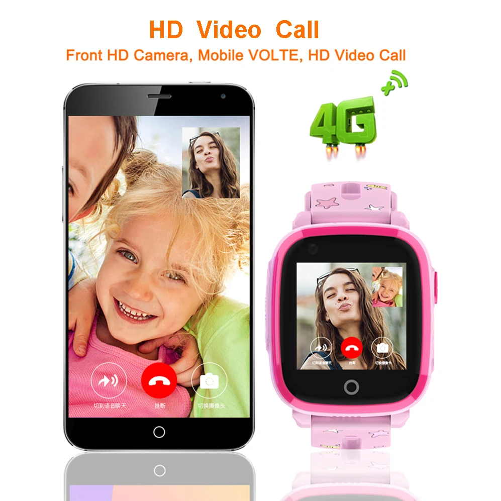 4G Kids Smart Watch Waterproof GPS WIFI Tracking Video Voice Call Position SOS Monitor Tracker Baby Boy Girl Smartwatch