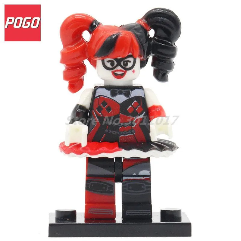 POGO Super Heroes Joker Harley Quinn Mini Dolls Building Model Set Brick Single Sale DIY Toys