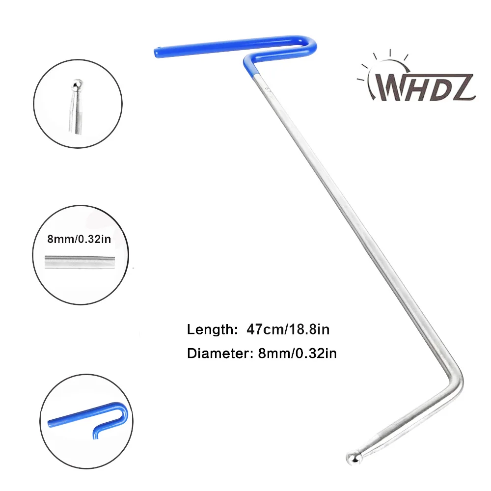 PDR инструменты 1 шт. синий цвет PDR стержни крючки 47 см длина 8 мм толкатель автомобильный лом Авто кузов вмятин ремонт toolsPush стержень Автомобильная кромка(B7