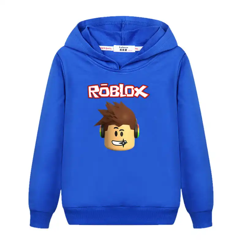 Kids Hat Sweatshirt Boys Roblox Cartoon Hoodie Autumn Winter Cotton Family Clothing Long Sleeve Children Roblox Clothes Girl Top - roblox winter hat