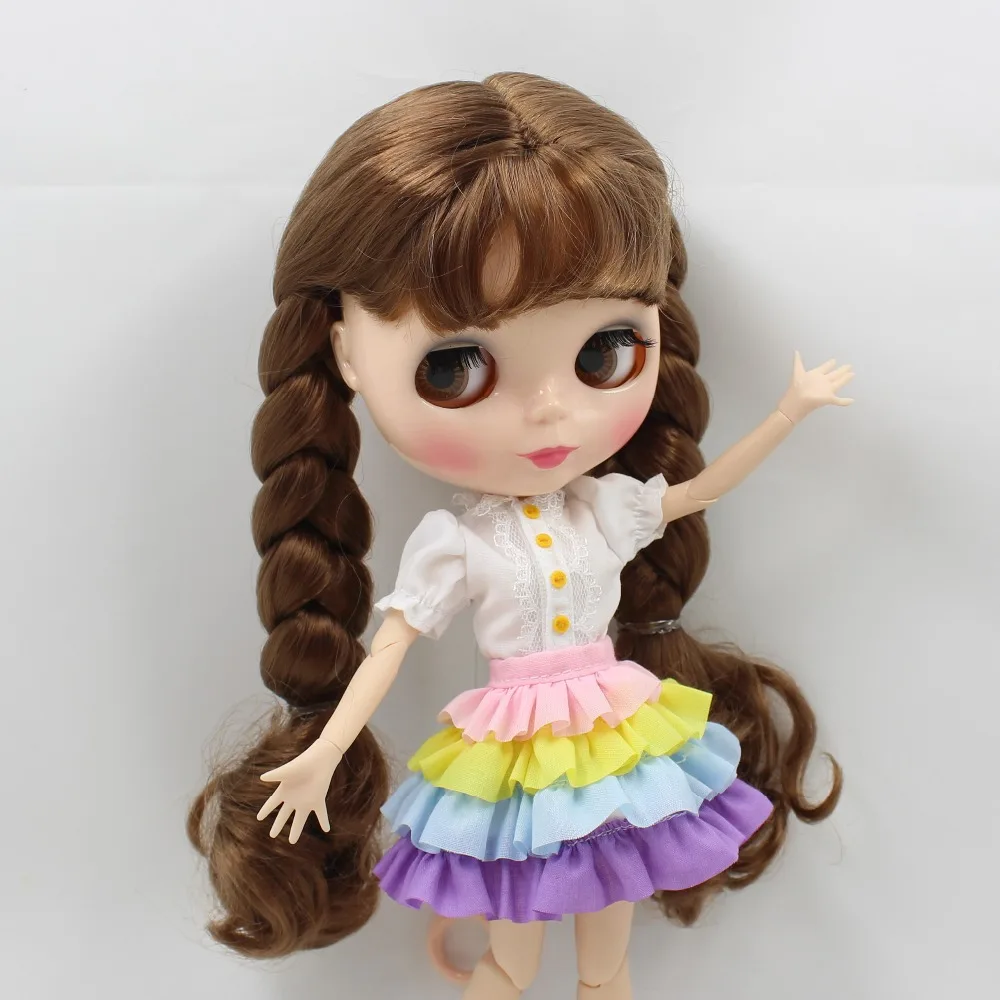 Blyth кукла ледяная одежда Рождественский подарок игрушка радуга платье белая рубашка