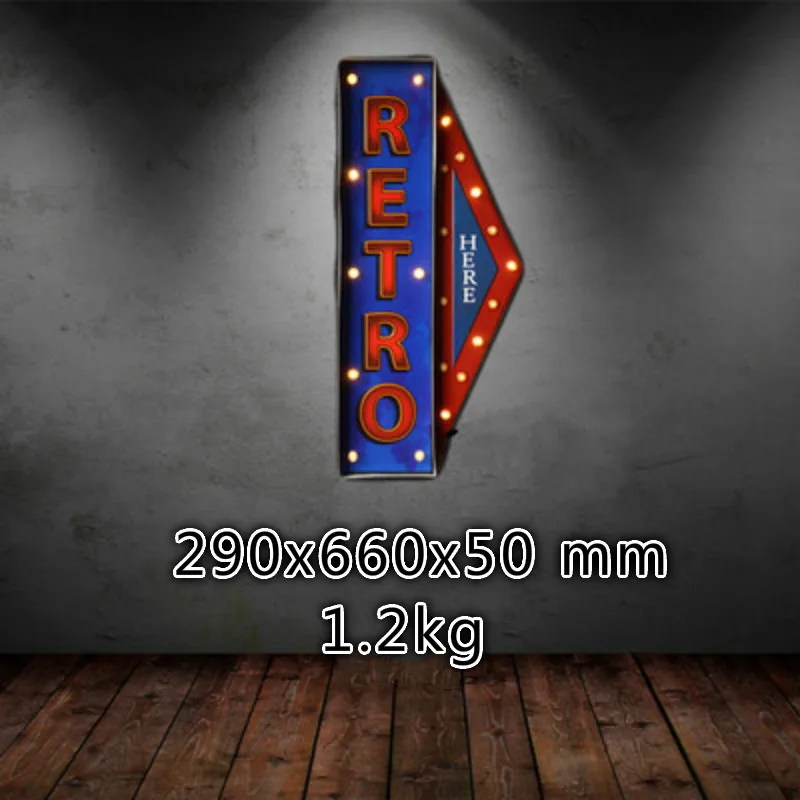 Country Style LED Lamp Indoor Bar Pendant Creative Three - Dimensional Road Signs Metal Decorative Wall Decoration IY304125-11