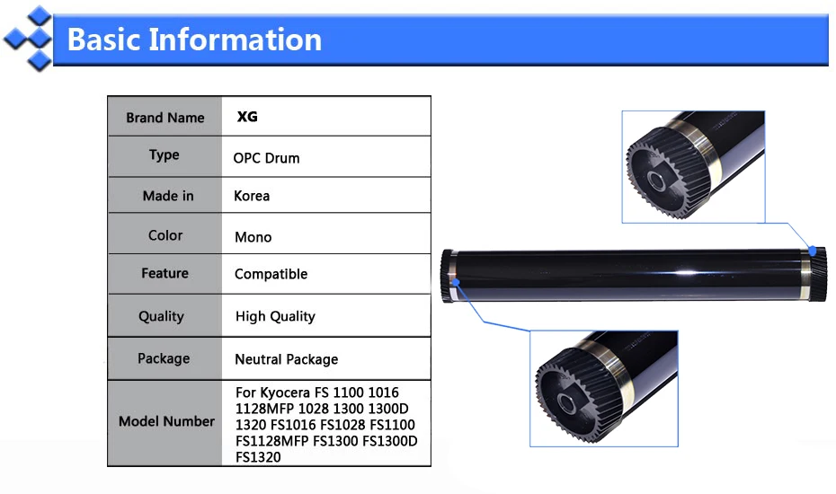 5X корейский совместимый OPC сменный барабан для Kyocera Mita FS 1035 1028 1128 1135 1135mfp 1128mfp 1370 1300D