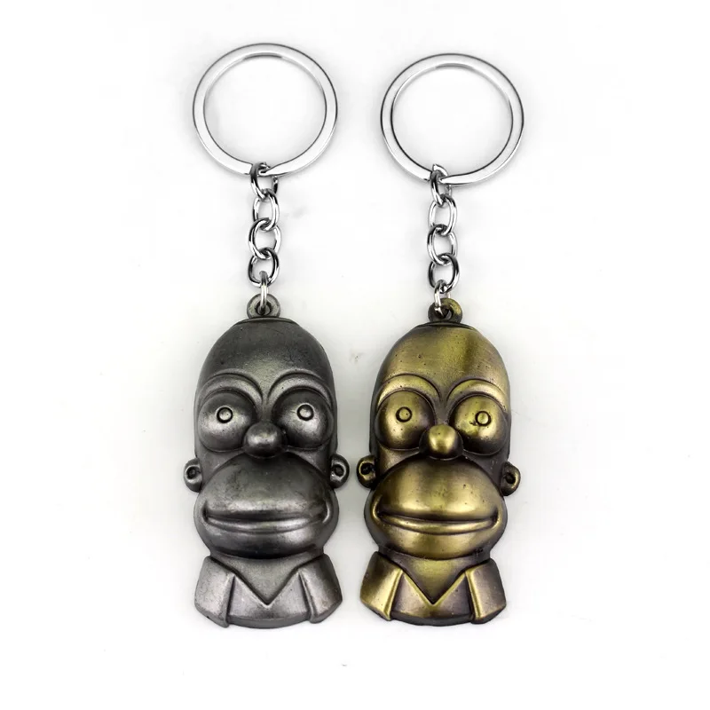 

2019 Classic Comic Anime Jewelry Cartoon Figure Toys Bart Simpson Pendants trinket Keychain Key Chains Keyrings for Woman Man