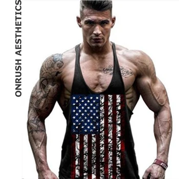 

OA Fitness Men's Vintage American Flag Vests Bodybuilding Sleeveless Breathable Tank Tops Muscle Gyms Singlet Sweatshirts