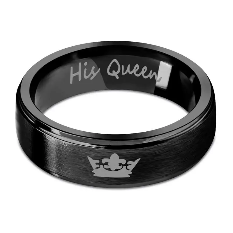OBSEDE кольца King queen из нержавеющей стали для влюбленных пар, кольца для мужчин и женщин, Романтические Свадебные обручальные модные ювелирные изделия - Цвет основного камня: Q 4