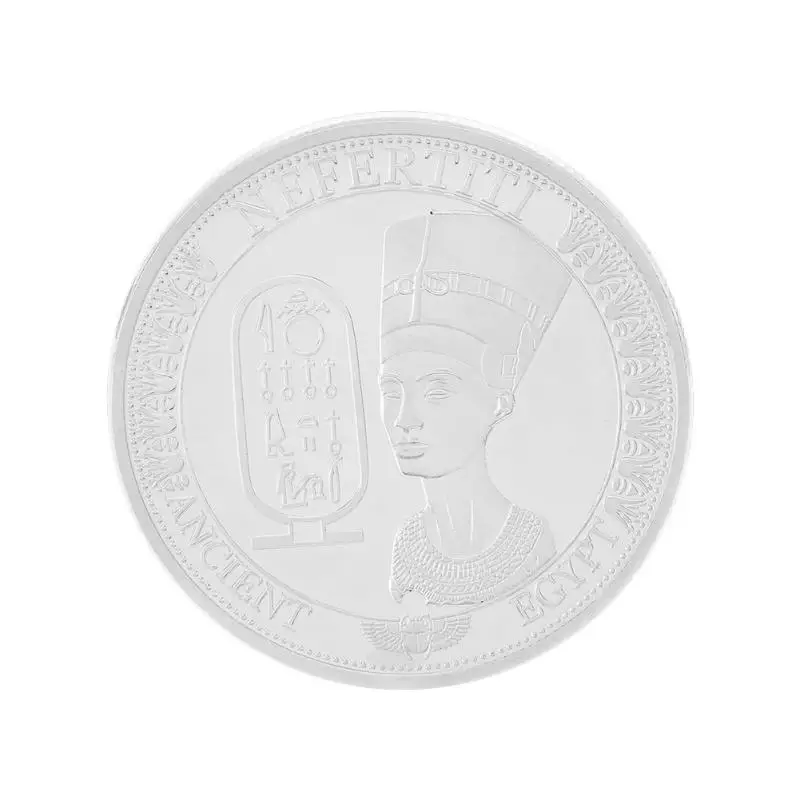 Египетская Клеопатра позолоченная египетская Королева Нефертити памятная монета Биткоин монета Коллекционная Биткоин искусство коллекция подарок - Цвет: Sliver