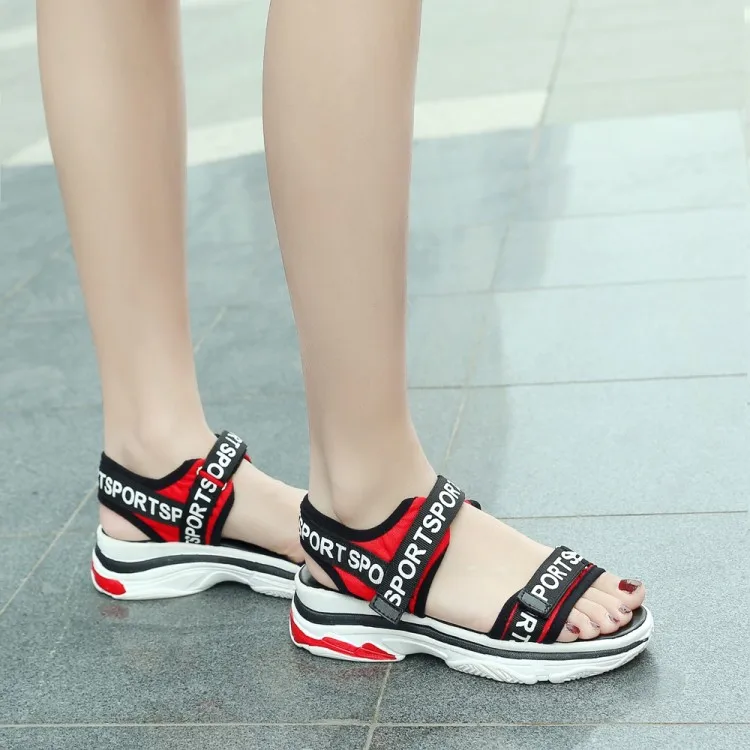 

Big Size 11 12 13 14 High heels sandals women shoes woman summer ladies Waterproof desk letters muffin sole sandals