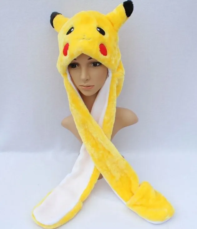 Pikachu/детская шапка из искусственного меха с плюшевым животным принтом Детский