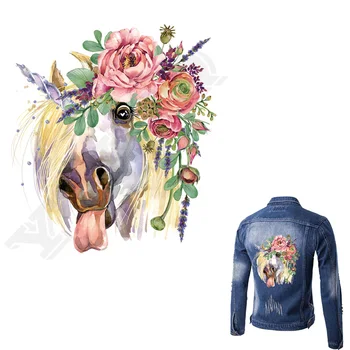 

Animal Washable Patch Watercolor Unicorn Printing On Jacket Clothes Decor Fashion Diy Garment Apparel Accessories