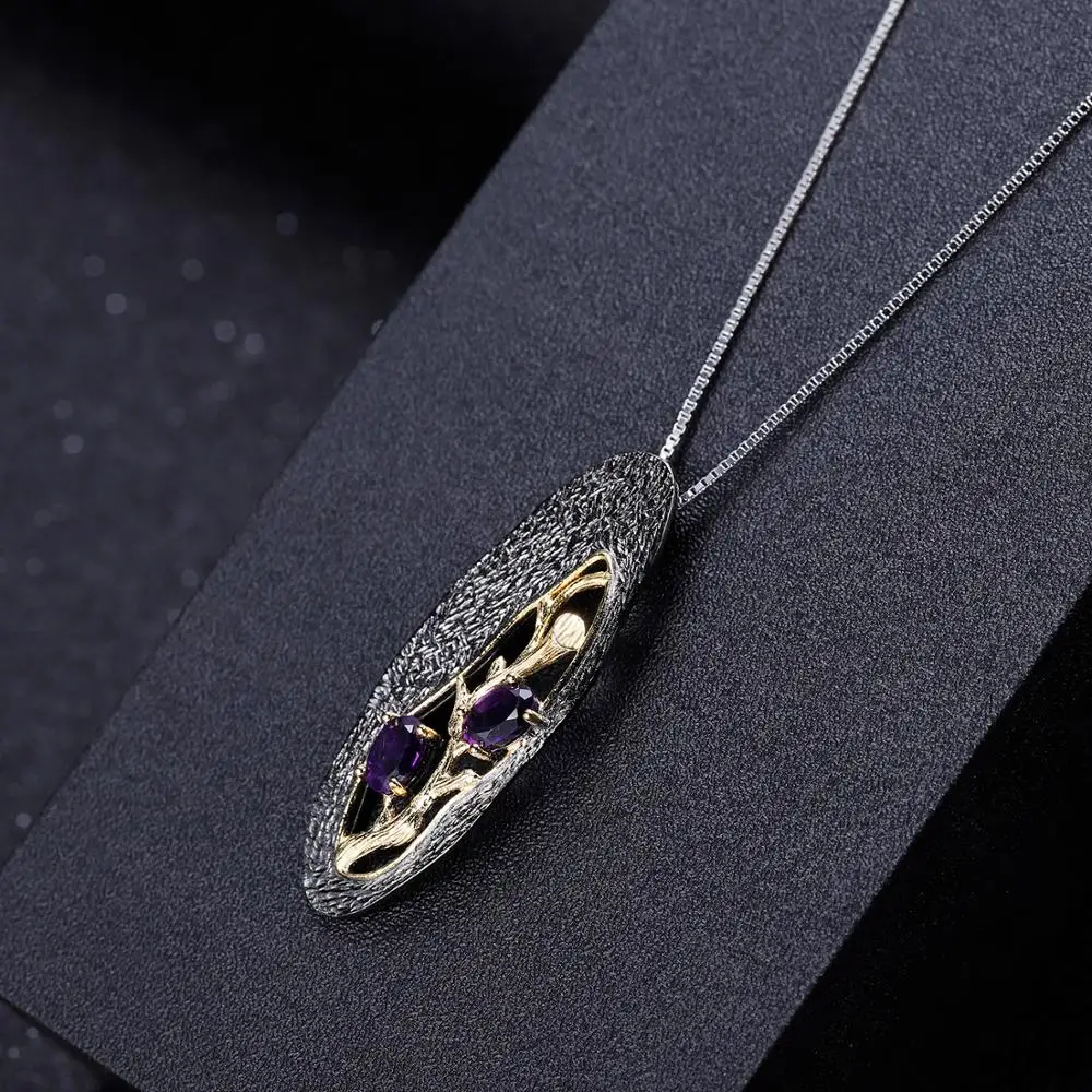 Gem балетки 1.2Ct натуральный гранатовый родолит утверждающий кулон 925 пробы серебро