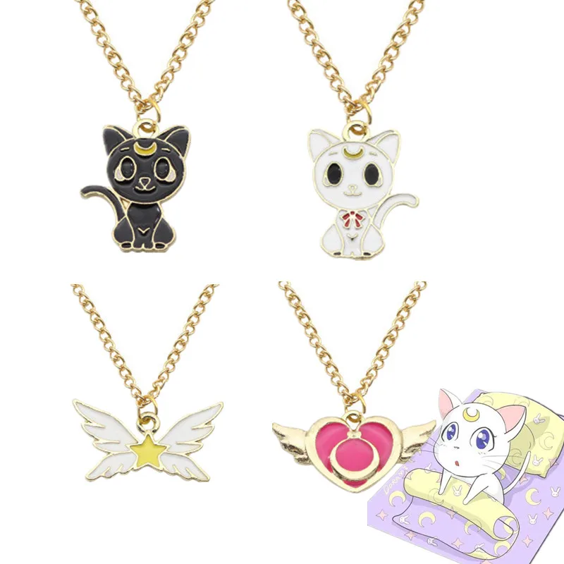 

Anime Sailor Moon cosplay accessories necklace Luna Artemis Pendant Kawaii cat alloy