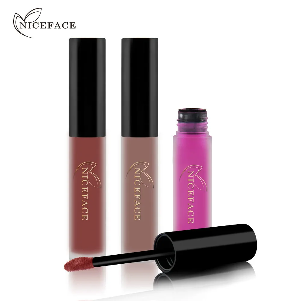 

2018New brand matte lipstick waterproof lip gloss Red Velvet Matte Nude Liquid Lipstick Long Lasting Cosmetic Women Fashion lip