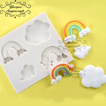 

Yueyue Sugarcraft Cloud Rainbow Capital silicone mold fondant mold cake decorating tools chocolate gumpaste mold