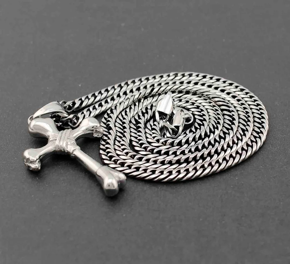 Мужское ожерелье с подвеской крестом из нержавеющей стали|biker pendant|biker cross necklacejewelry