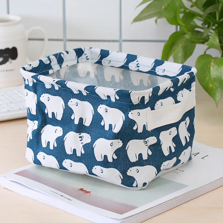 

Foldable Desktop Storage Basket Creative Bin Closet Toy Box Container Organizer Fabric Organizer Container Box Laundry Basket
