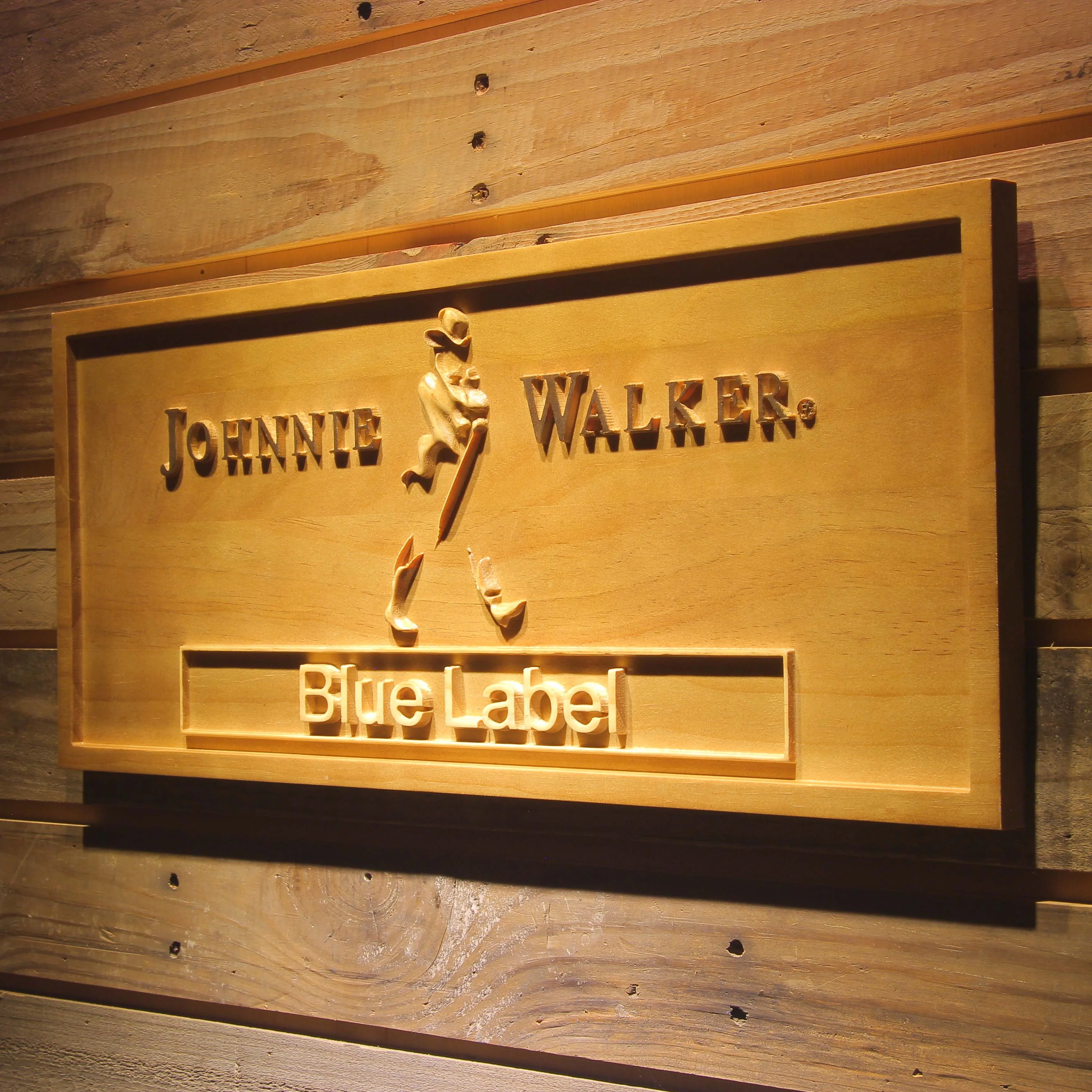 Деревянные 3d знаки Johnnie Walker с синей этикеткой|sign|sign woodsign bar |