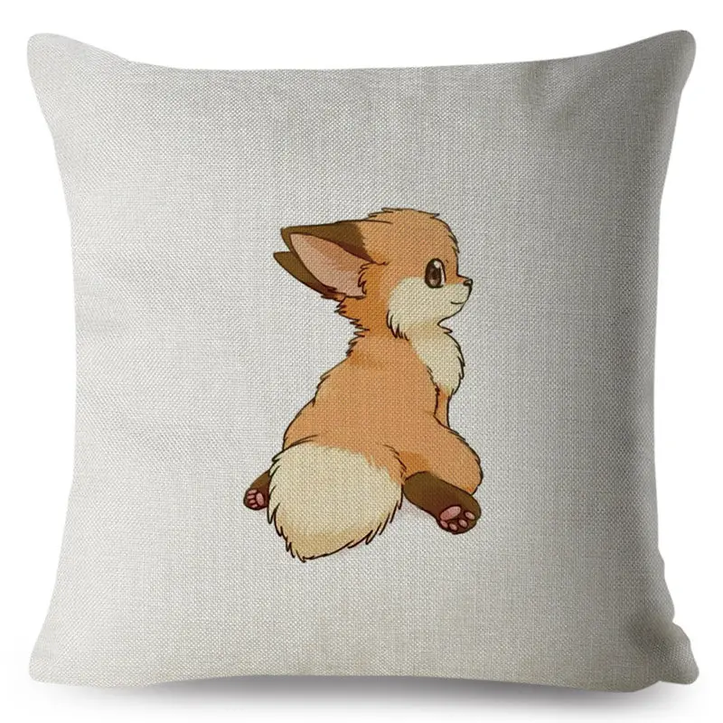Милый чехол для подушки с рисунком лисы из мультфильма 45*45 см льняные Чехлы для подушек чехол s диван домашний декор чехол для подушки - Цвет: 4