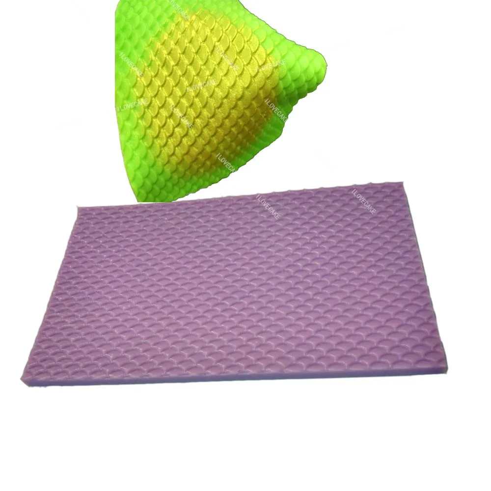 

Lace Mat Mermaid Fish Scale Fondant Embosser Texture Cake Silicone Molds Cupcake Mould Baking Tools Chocolate