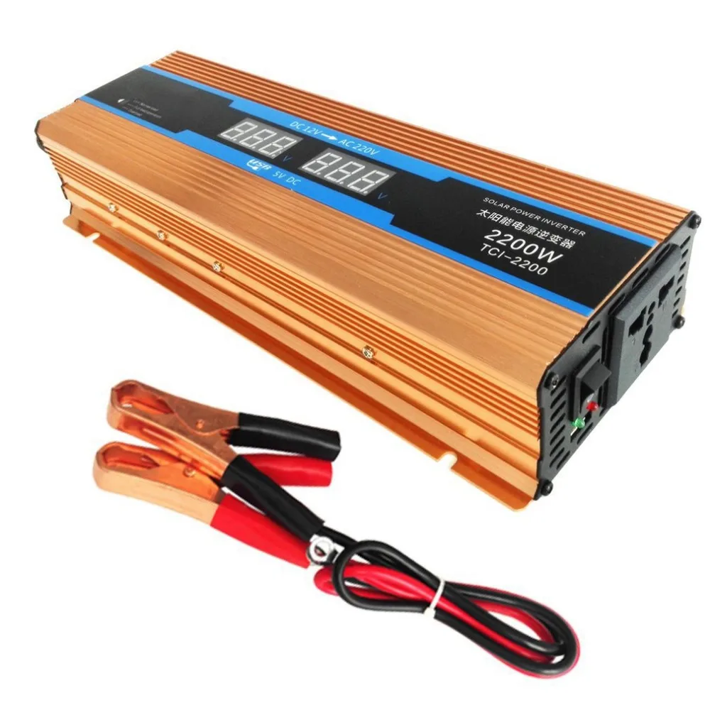

New DC12V To AC110V 2600w Professional Car Power Inverter Aluminum Alloy Dual USB Converter High Conversion Converter