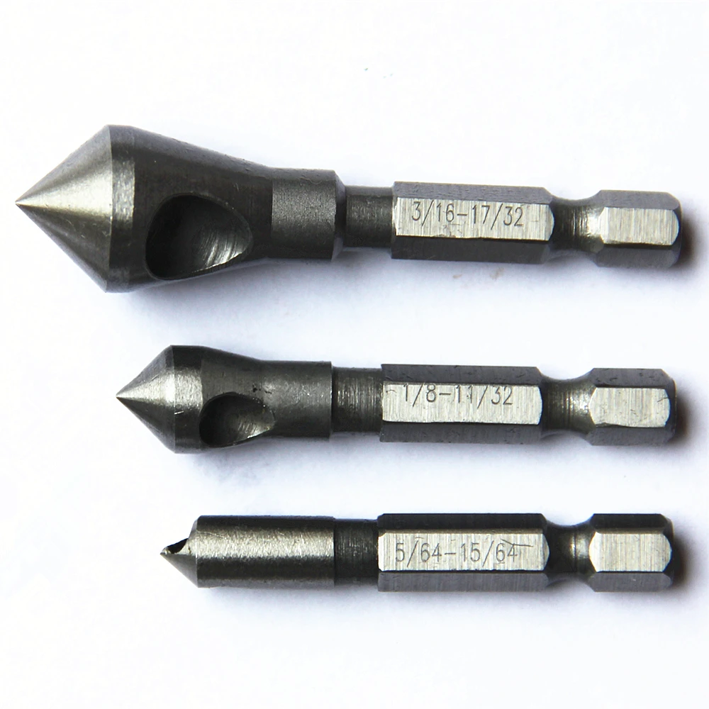 High Quality Countersinks 3pcs/set Countersunk Bit Set Deburring Drill