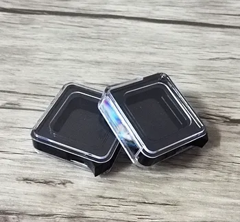

50pcs 100pcs Square Plastic Nail Art Decoration Case Mini Eyeshadow Powder Case Cosmetic Blusher Compact Sample Packing Box