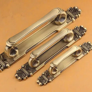 

165 216 279mm antique bronze European carved villadom wooden door handles knobs gate pulls furniture kitchen cupboard handle