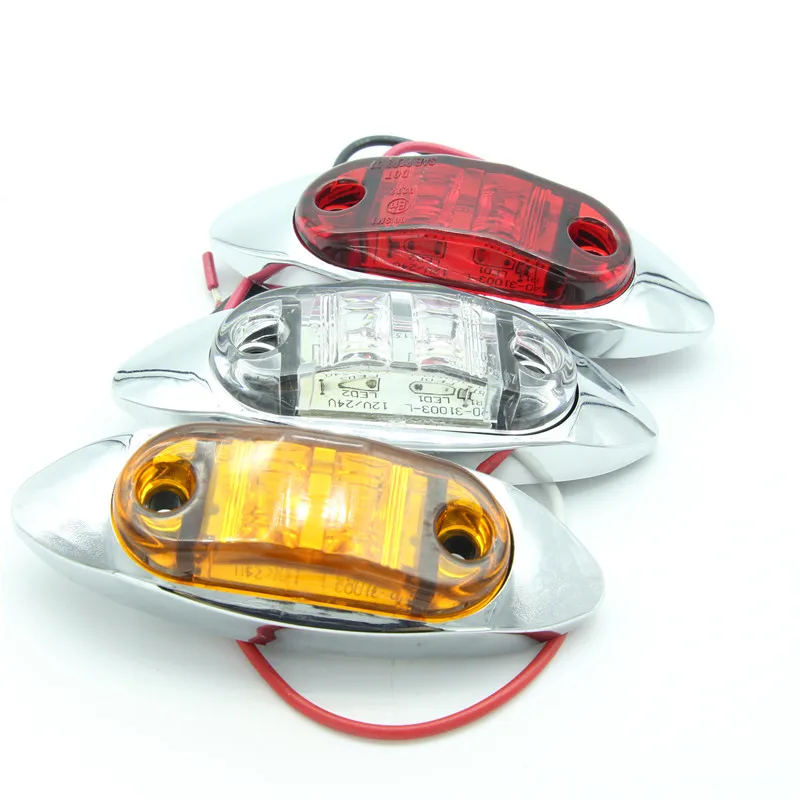 4pcs/lot Red Amber White LED Side Marker Lights Clearance lamp for