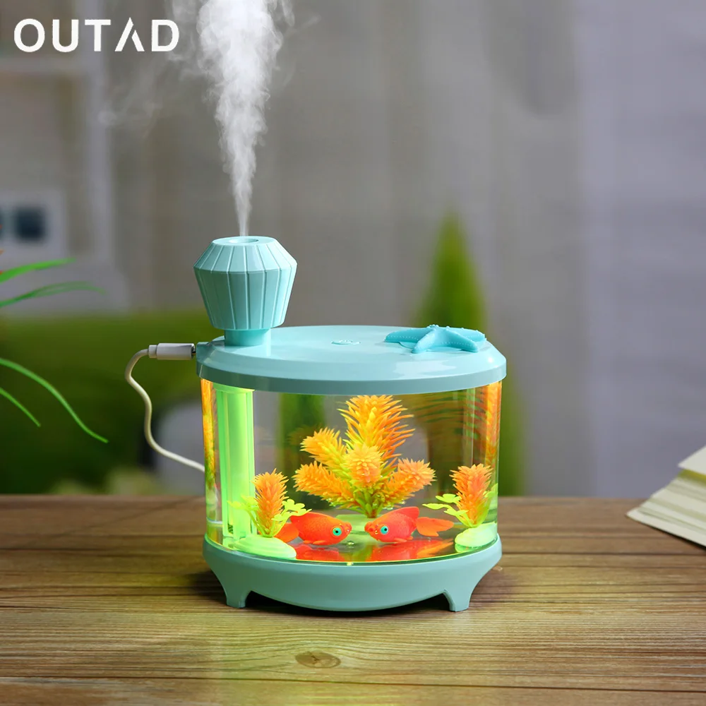 Fish Tank 460ml Fish Tank USB Humidifiers LED Light Air Ultrasonic
