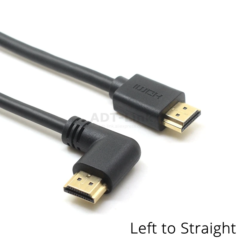 Высокое качество HD 1080P 4K папа-папа 90 градусов угол поворота вправо/влево 0,15 м 0,6 м 1,8 м для ТВ-бокса PS3 HDMI кабель видео кабели - Цвет: Left