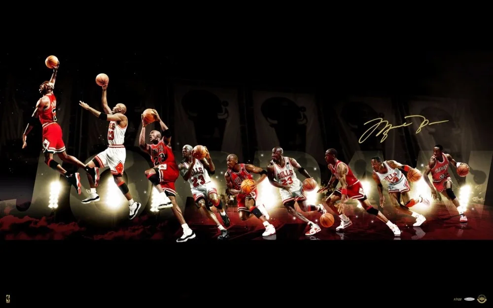 

NBA Basketball Star Michael Jordan Silk Art Fabric Poster Print Home Wall Decoration Picture 12x18 24x36 inches